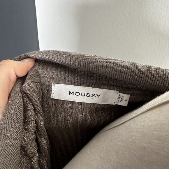 Moussy Women's Double Zip Front Knit Cardigan Copper Metallic Thread - Picture 8 of 13